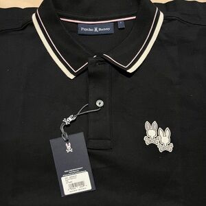 Psycho Bunny Black Polo with White Trim NWT